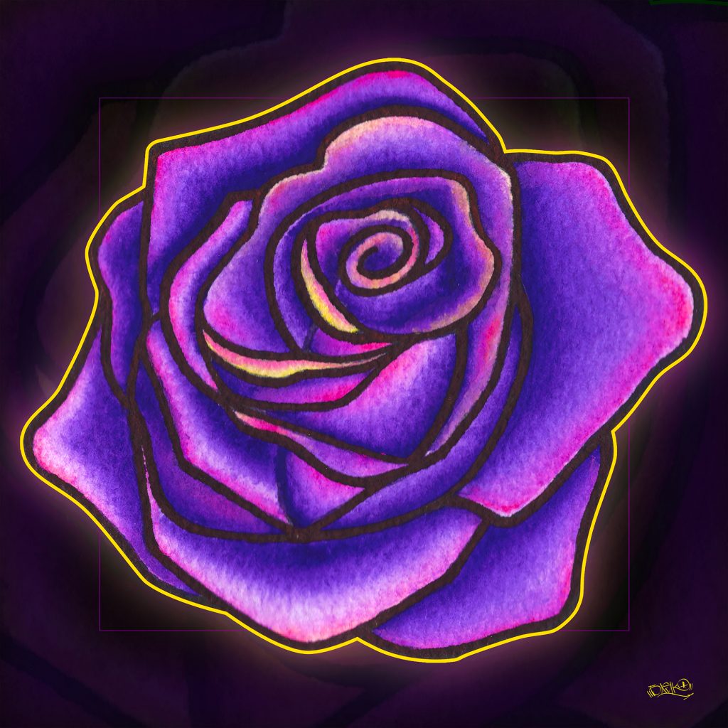watercolor rose illustration canvas